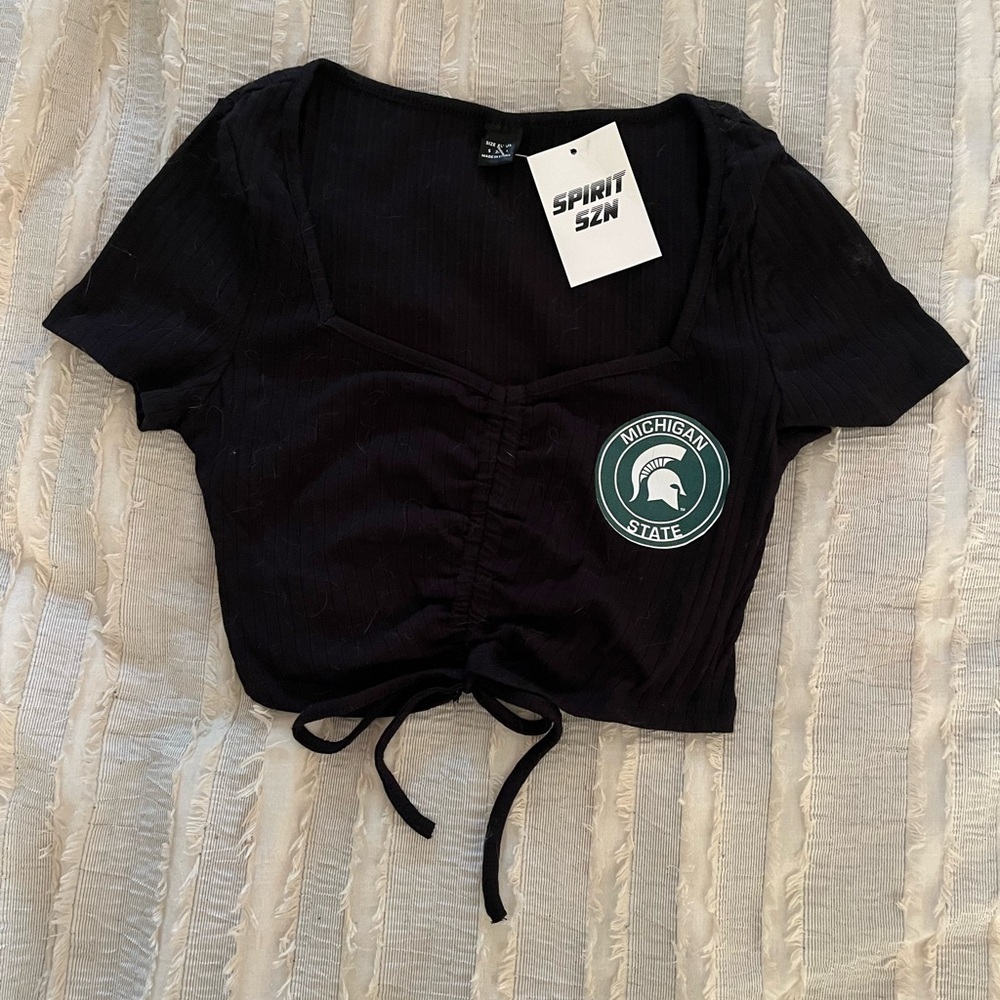 NWT Cropped Michigan State Tailgating Top. Small